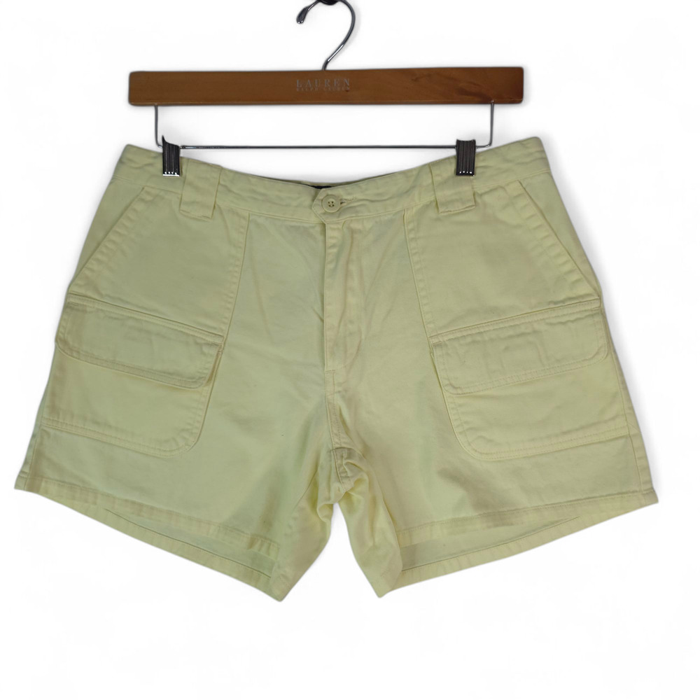 Sabree Shorts Womens‎ 8 Yellow Cargo Cotton Mid Rise 30x5